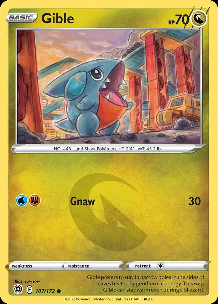 Gible — Brilliant Stars 107 Pokémon card