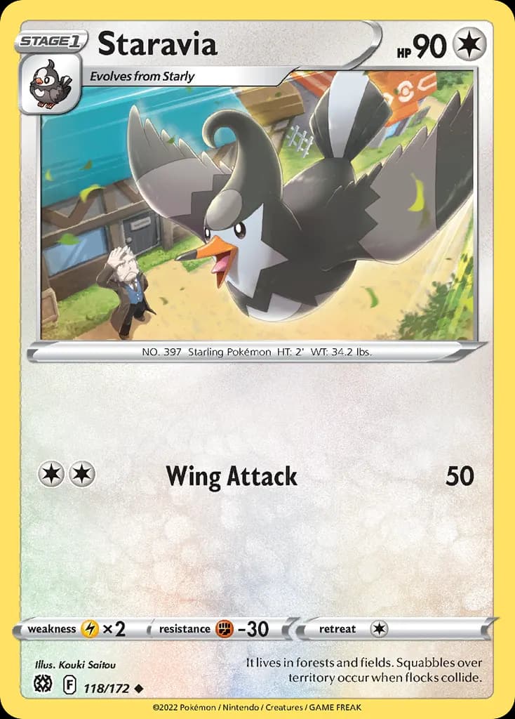 Staravia — Brilliant Stars 118 Pokémon card