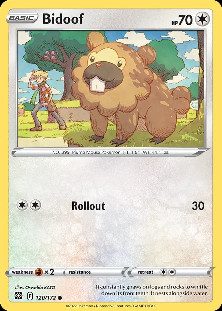 Bidoof — Brilliant Stars 120 Pokémon card