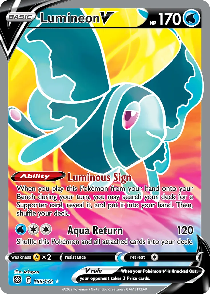 Lumineon V — Brilliant Stars 155 Pokémon card