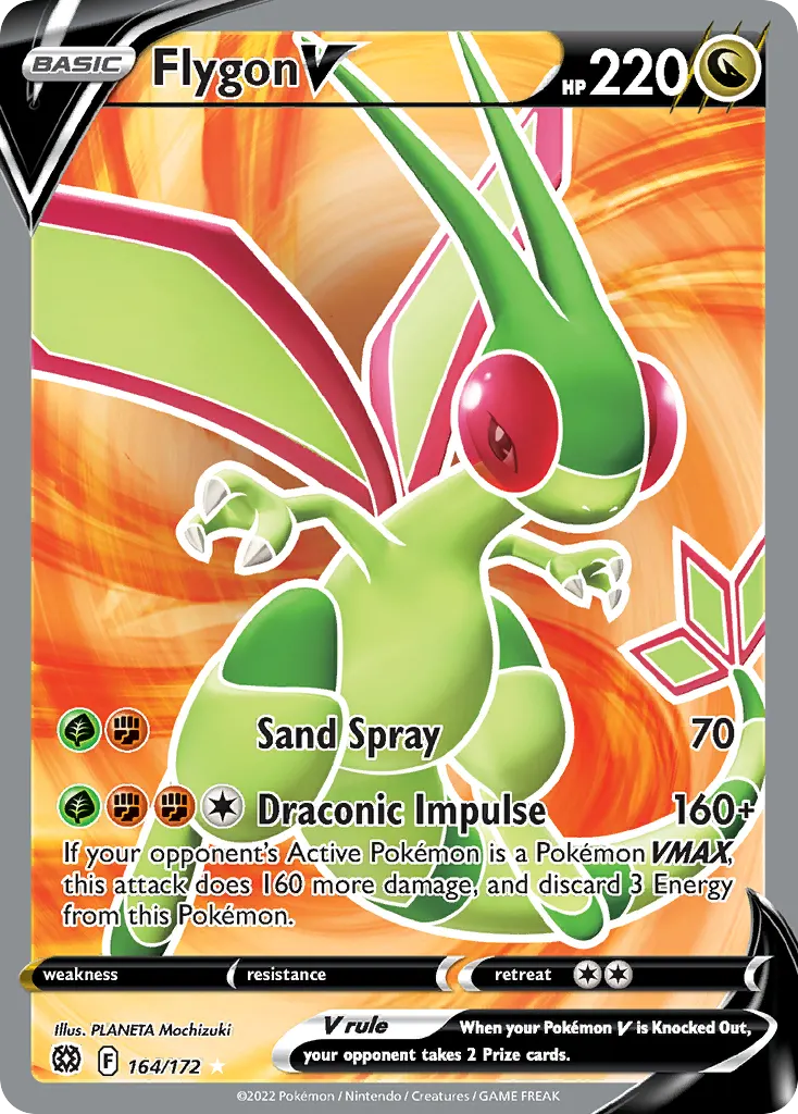 Flygon V — Brilliant Stars 164 Pokémon card