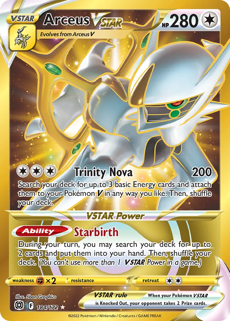 Arceus VSTAR — Brilliant Stars 184 Pokémon card