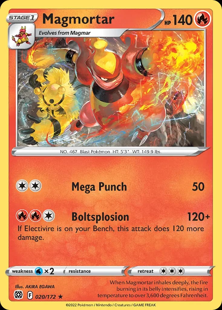 Magmortar — Brilliant Stars 20 Pokémon card