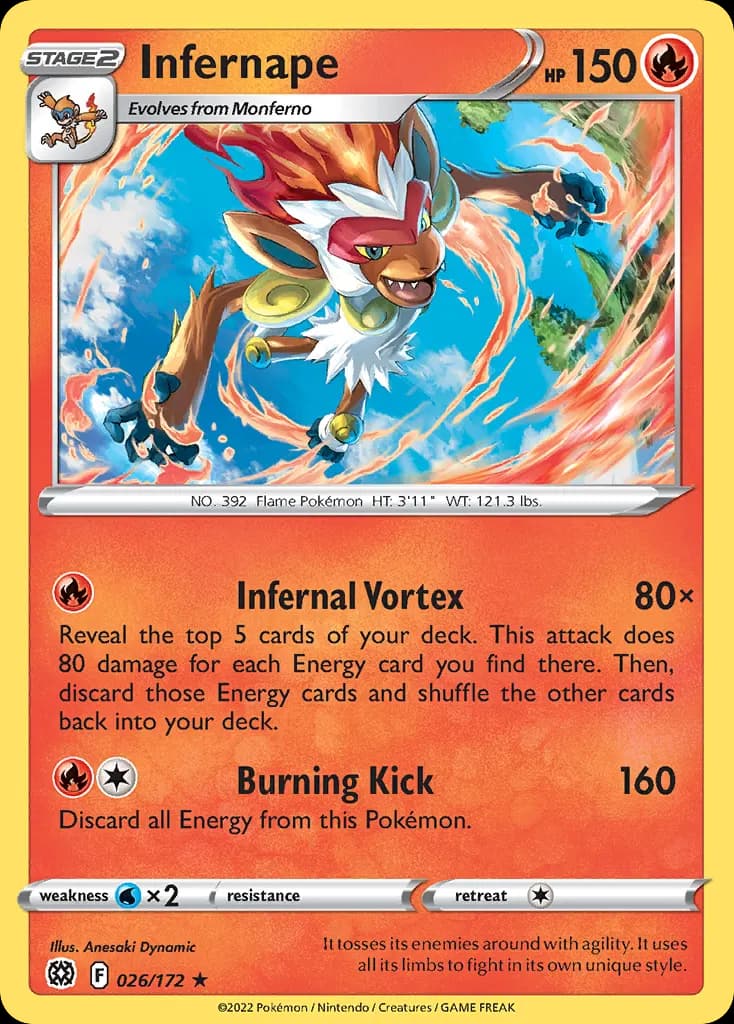 Infernape — Brilliant Stars 26 Pokémon card