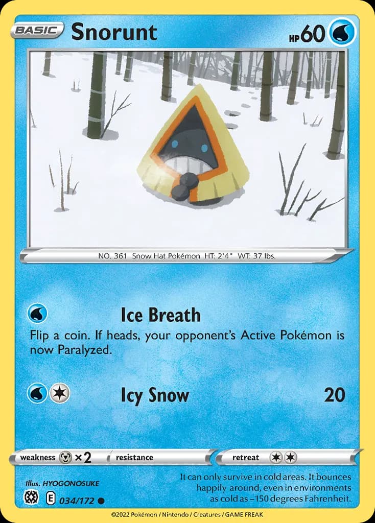 Snorunt — Brilliant Stars 34 Pokémon card