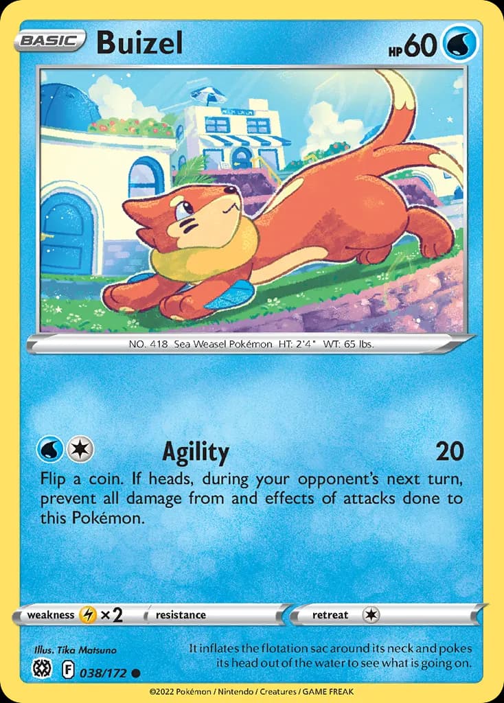Buizel — Brilliant Stars 38 Pokémon card