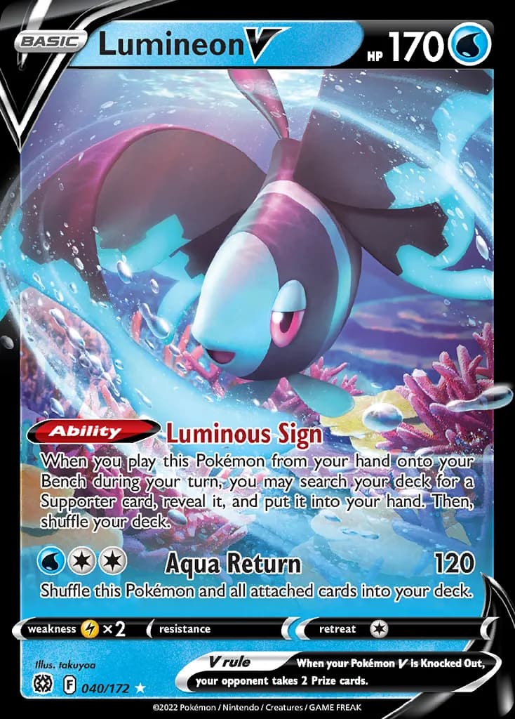Lumineon V — Brilliant Stars 40 Pokémon card