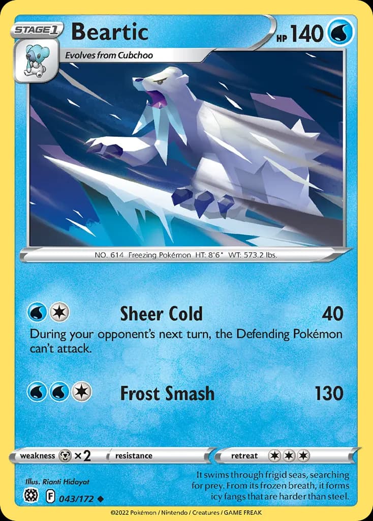 Beartic — Brilliant Stars 43 Pokémon card