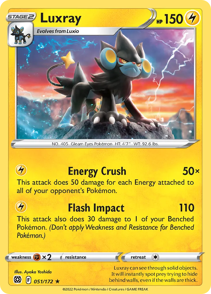 Luxray — Brilliant Stars 51 Pokémon card
