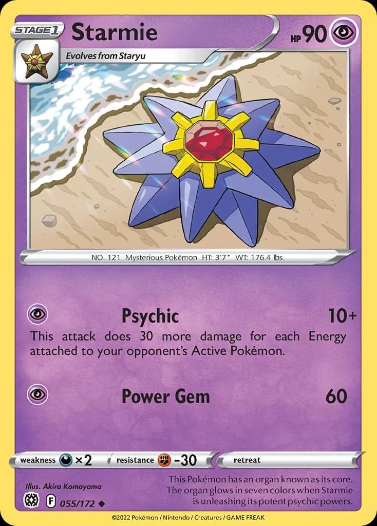 Starmie — Brilliant Stars 55 Pokémon card