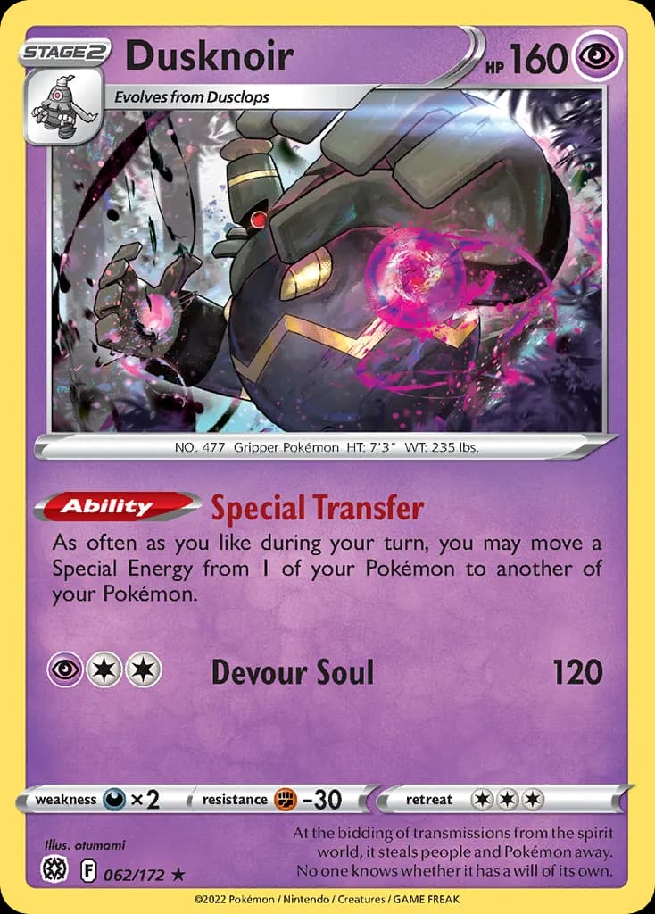 Dusknoir — Brilliant Stars 62 Pokémon card