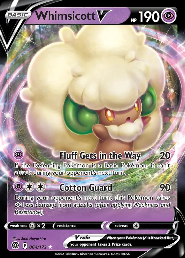 Whimsicott V — Brilliant Stars 64 Pokémon card