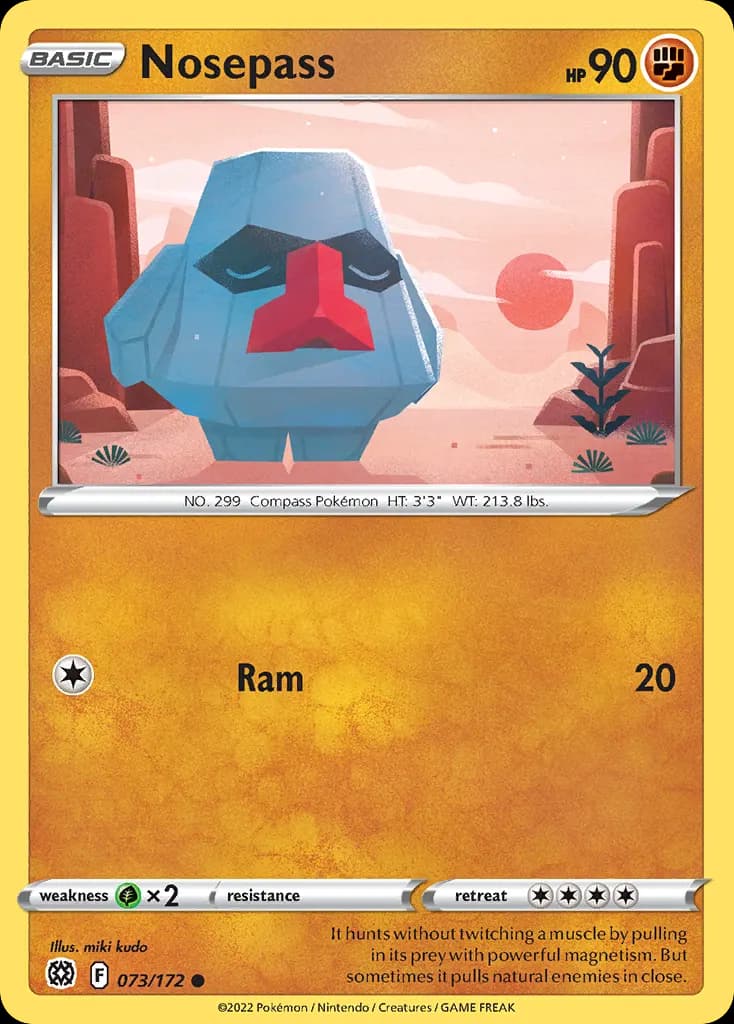 Nosepass — Brilliant Stars 73 Pokémon card