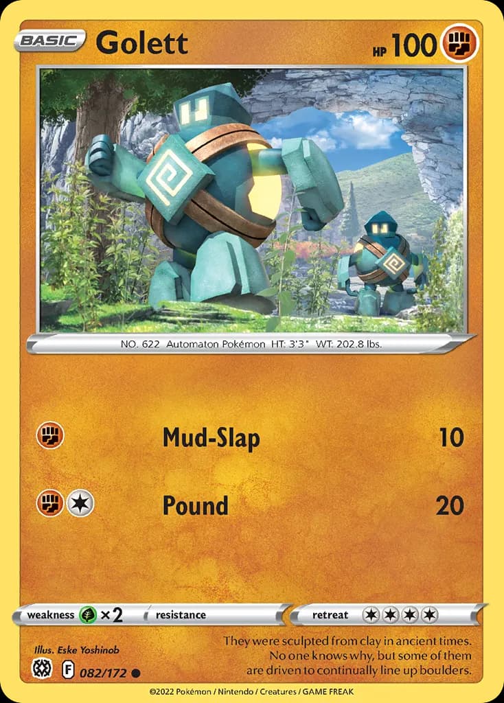 Golett — Brilliant Stars 82 Pokémon card