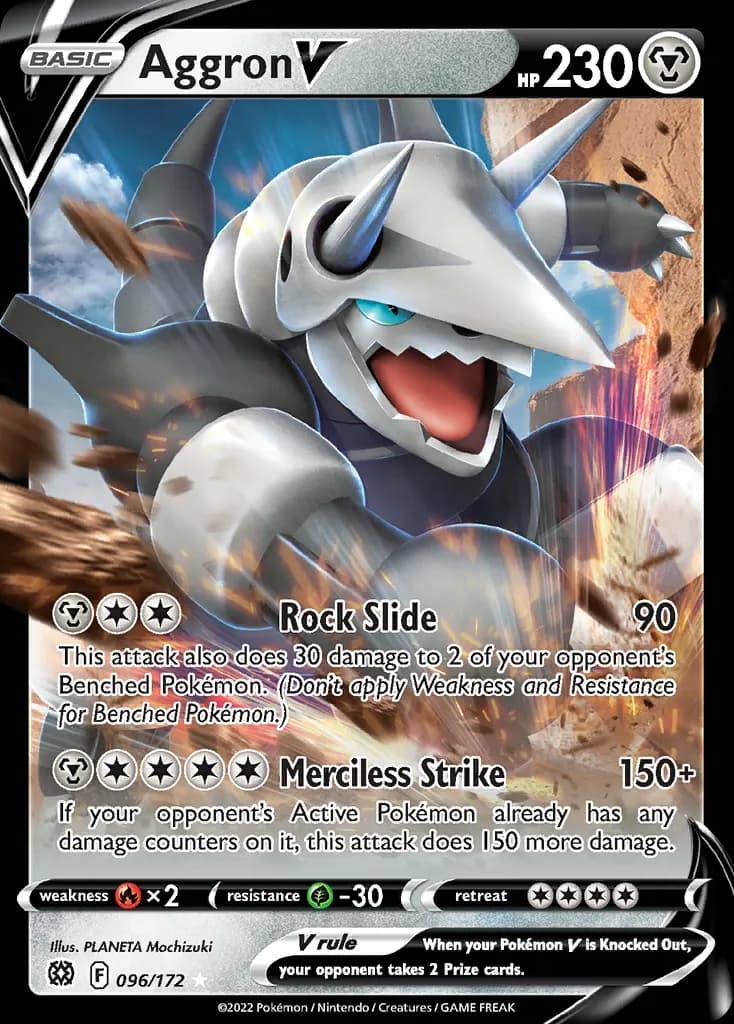Aggron V — Brilliant Stars 96 Pokémon card