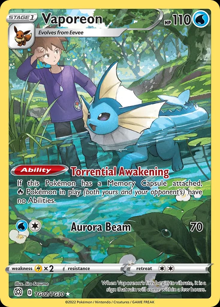 Vaporeon — Brilliant Stars Trainer Gallery TG02 Pokémon card