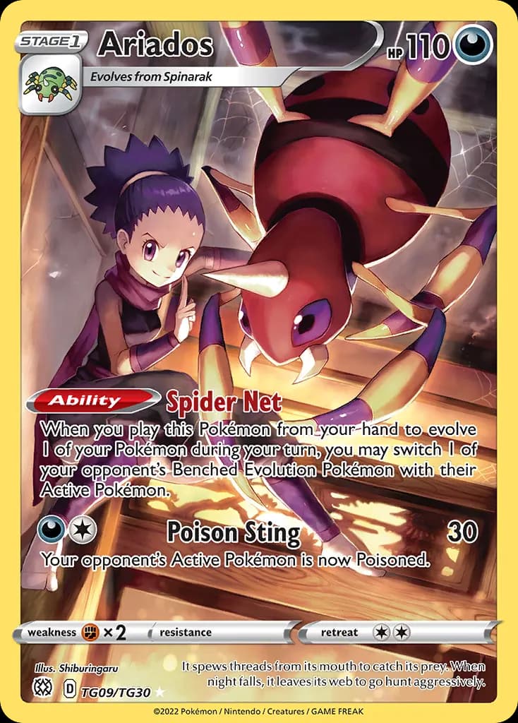 Ariados — Astros Cintilantes Galeria de Treinador TG09 Portuguese Pokémon card