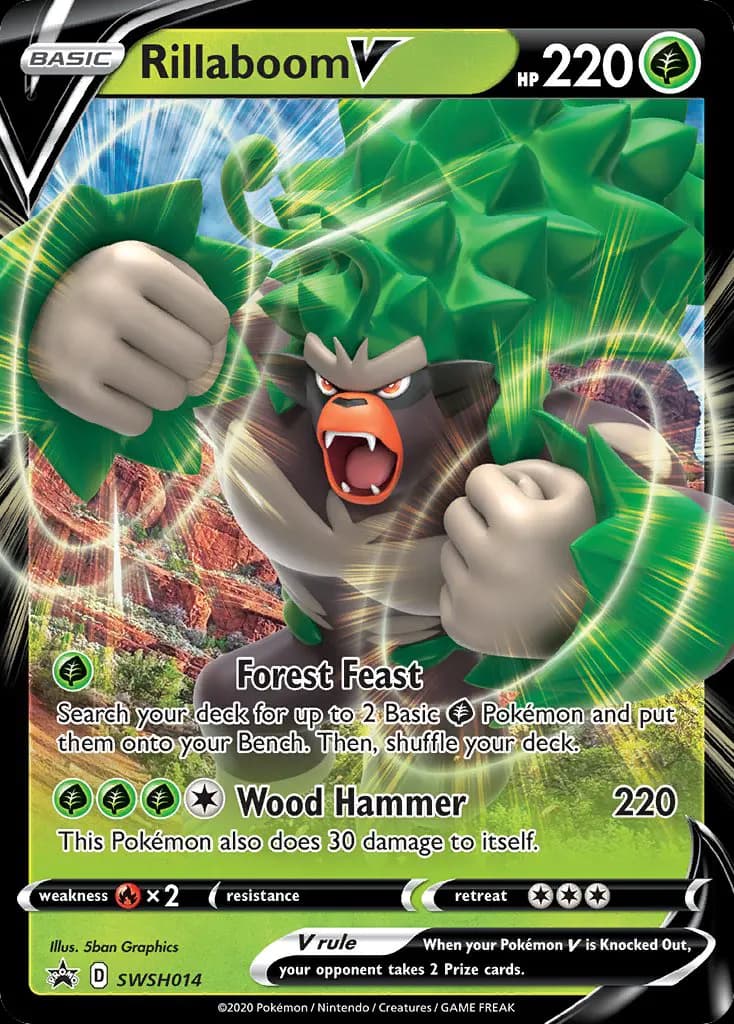 Rillaboom V — SWSH Black Star Promos SWSH014 Pokémon card