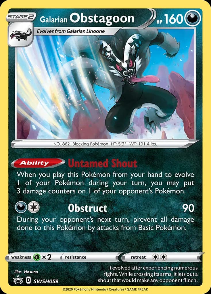 Galarian Obstagoon — SWSH Black Star Promos SWSH059 Pokémon card