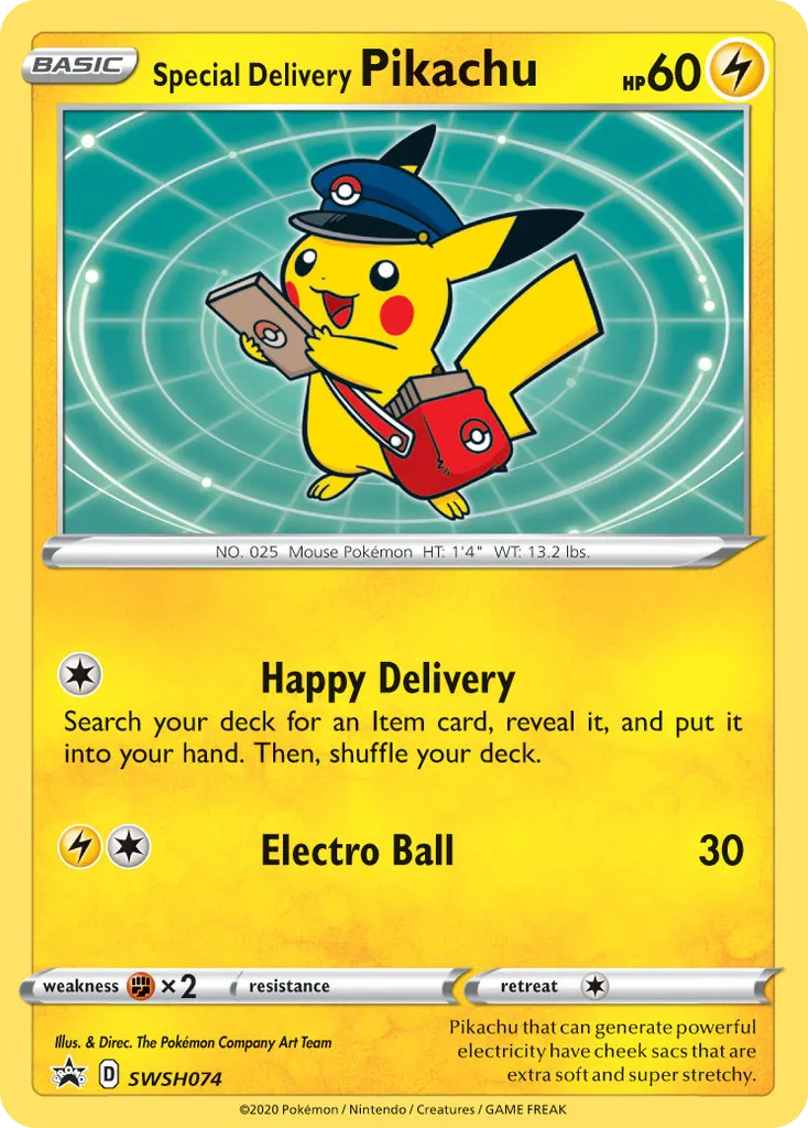 Special Delivery Pikachu — SWSH Black Star Promos SWSH074 Pokémon card