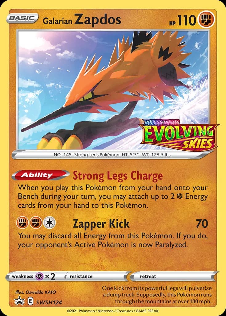 Galarian Zapdos — SWSH Black Star Promos SWSH124 Pokémon card