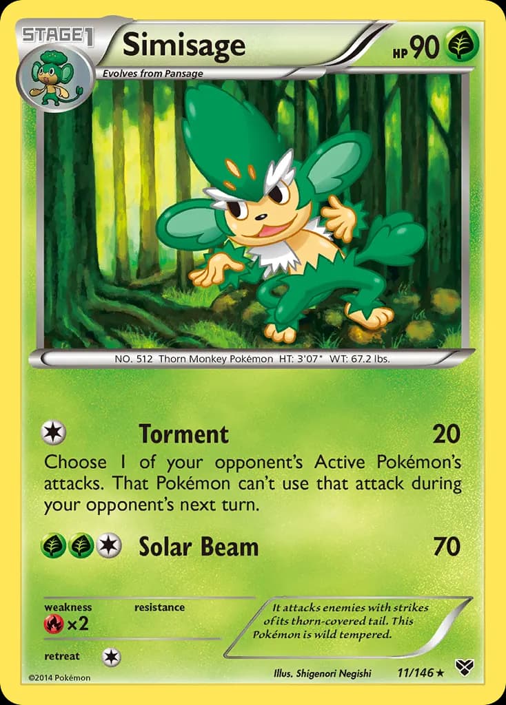 Simisage — XY 11 Pokémon card