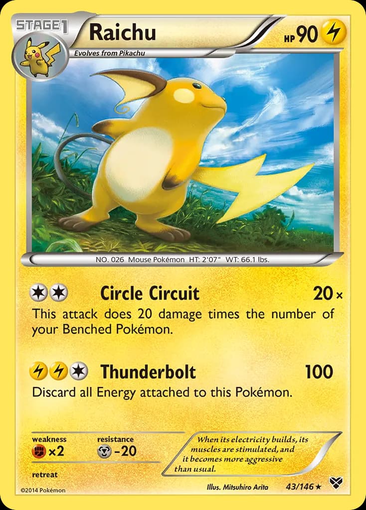 Raichu — XY 43 Pokémon card