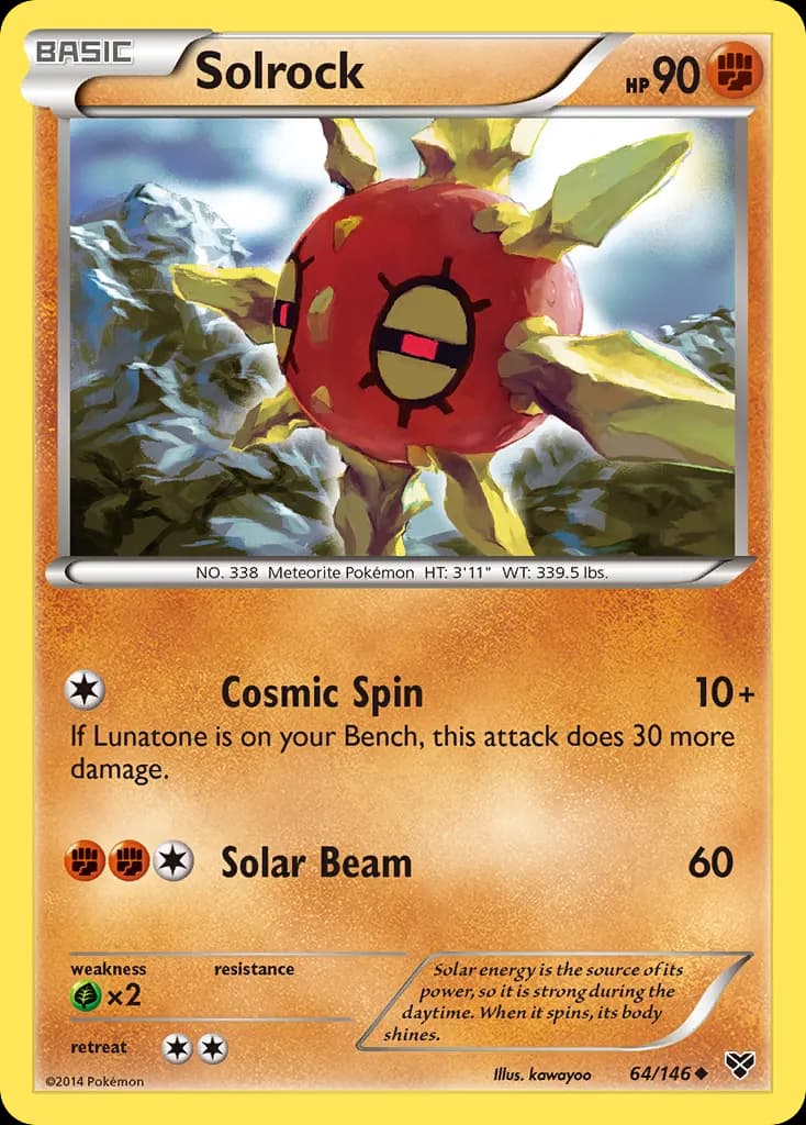 Solrock — XY 64 Pokémon card