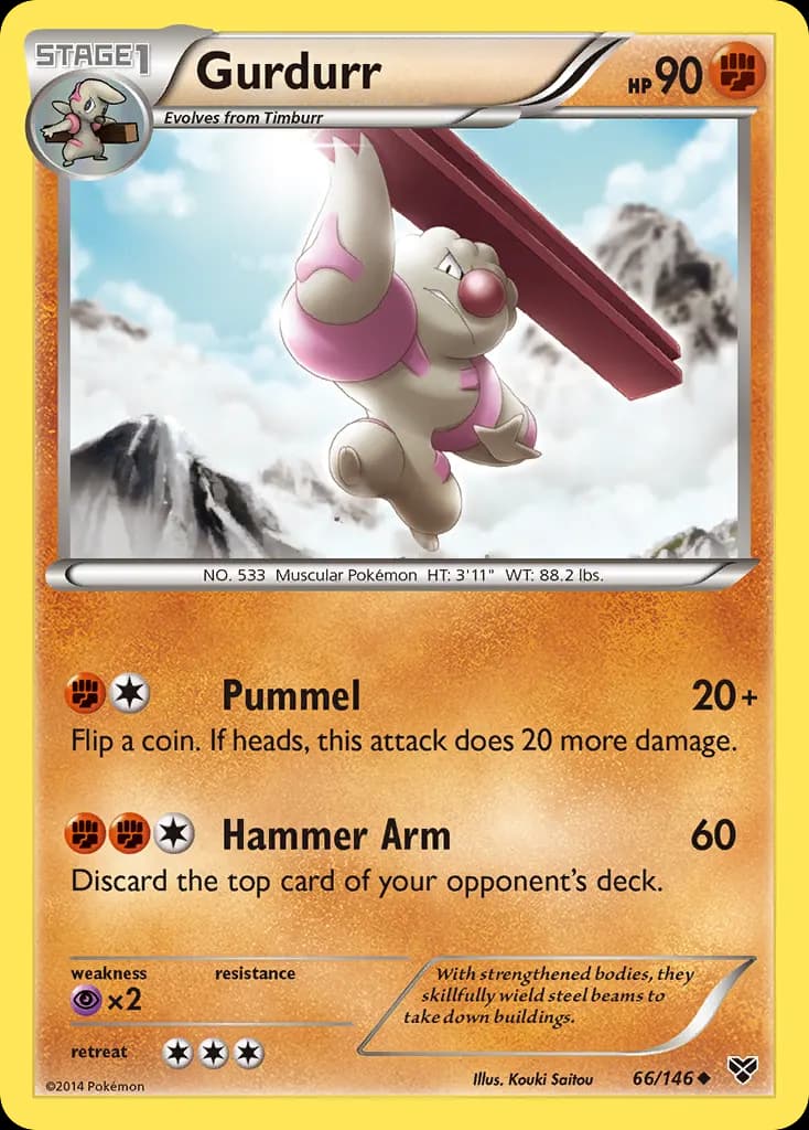 Gurdurr — XY 66 Pokémon card