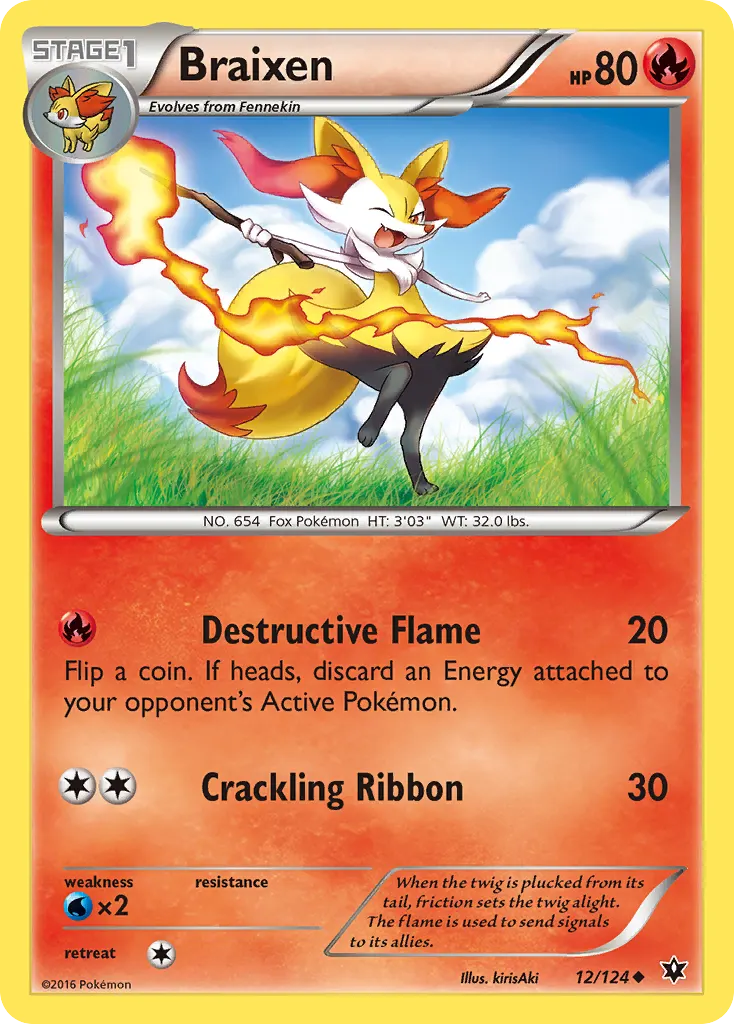 Braixen — Fates Collide 12 Pokémon card