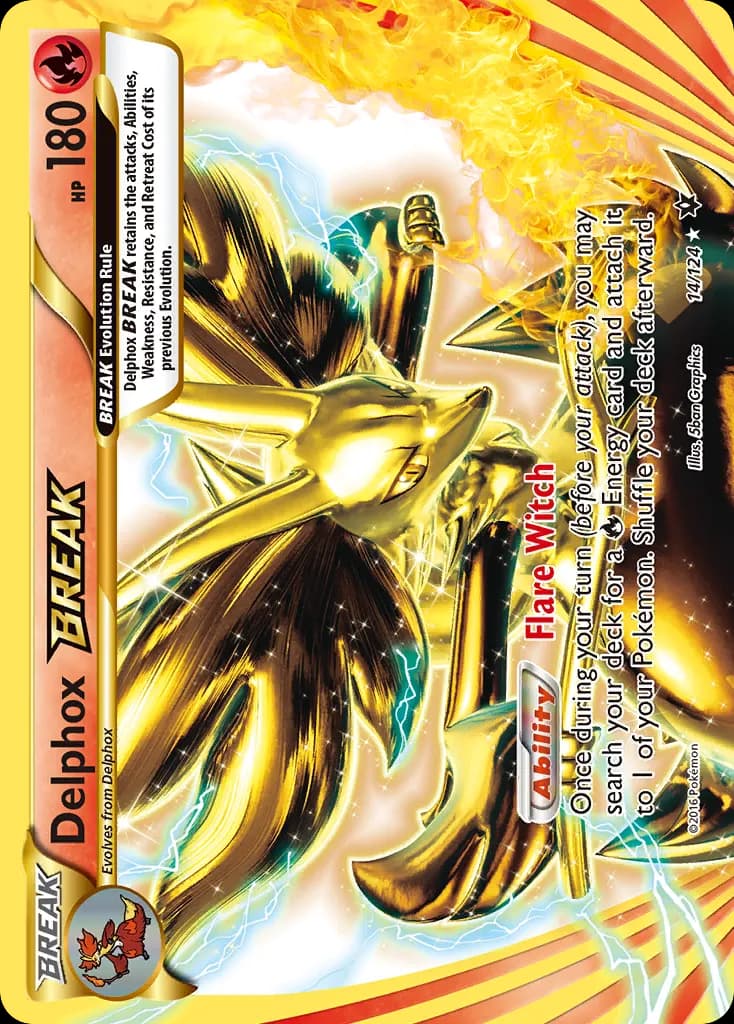 Delphox BREAK — Fates Collide 14 Pokémon card