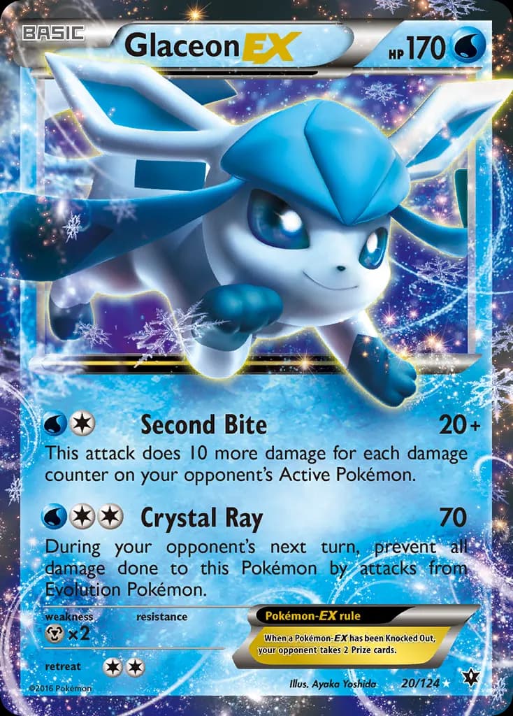 Glaceon-EX — Fates Collide 20 Pokémon card