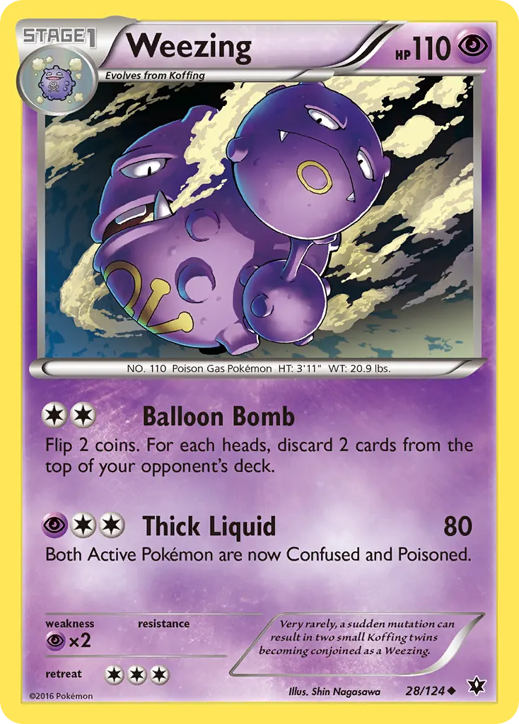 Weezing — Fates Collide 28 Pokémon card