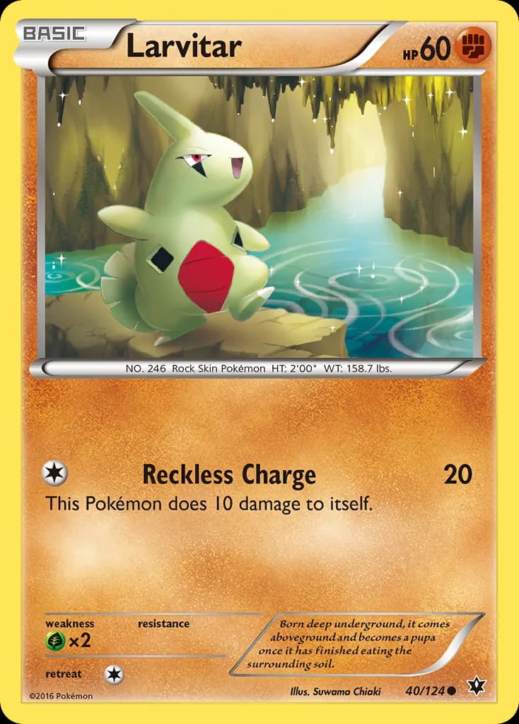 Larvitar — Fates Collide 40 Pokémon card