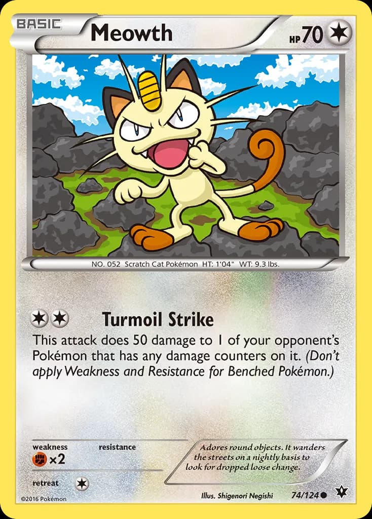 Meowth — Fates Collide 74 Pokémon card