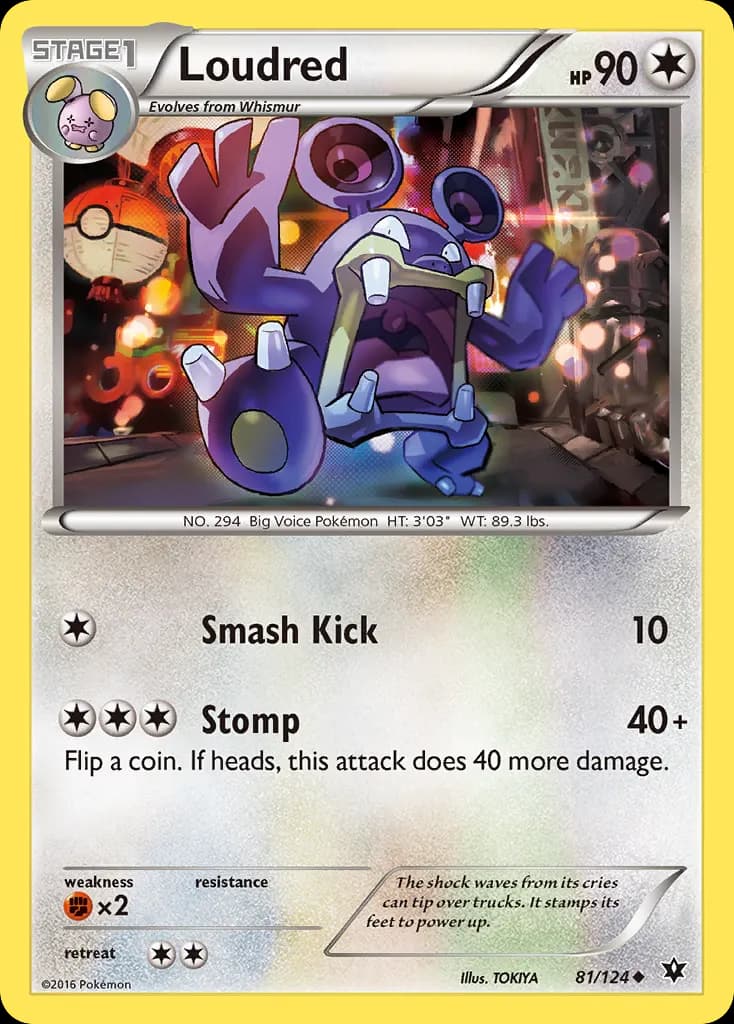 Loudred — Fates Collide 81 Pokémon card