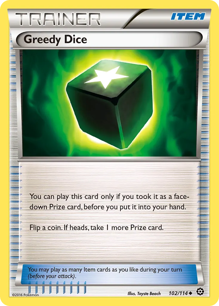 Greedy Dice — Steam Siege 102 Pokémon card