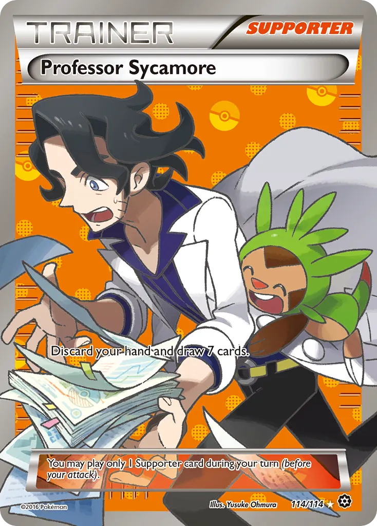 Professor Sycamore — Steam Siege 114 Pokémon card