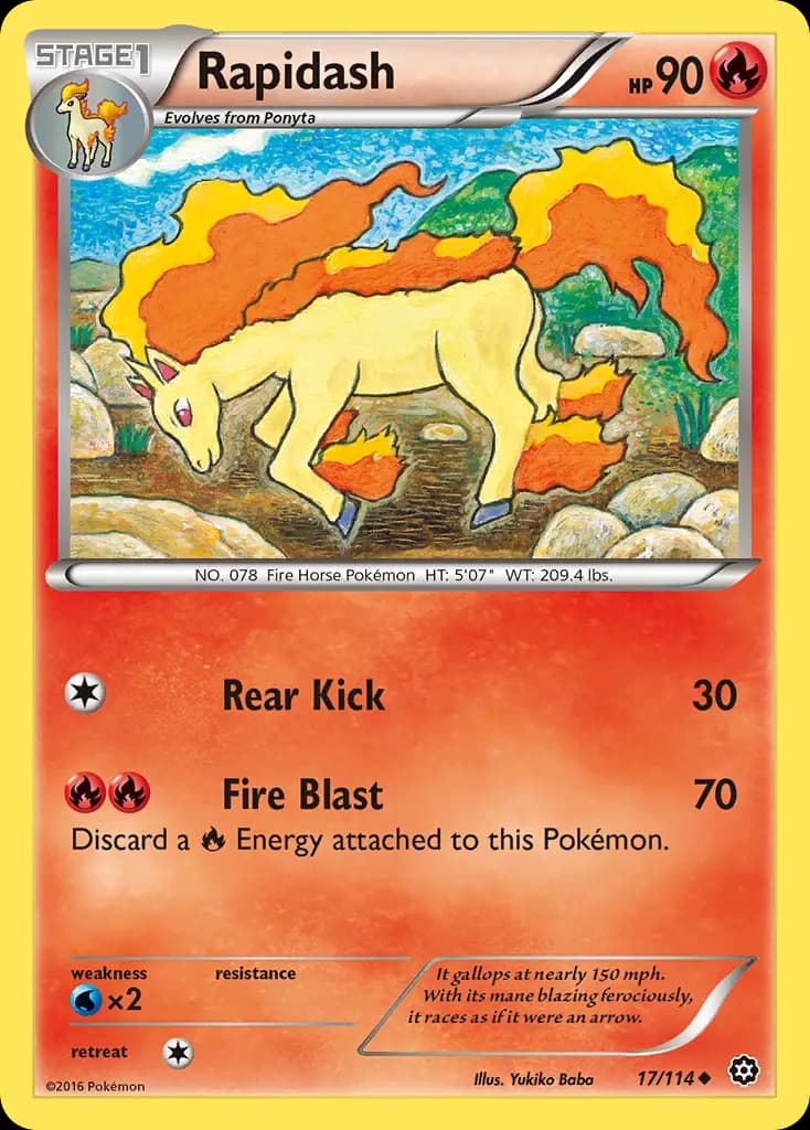 Rapidash — Steam Siege 17 Pokémon card