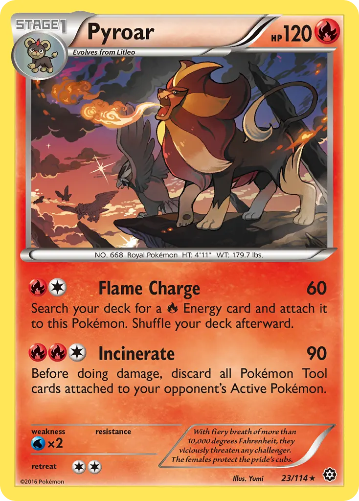 Pyroar — Steam Siege 23 Pokémon card