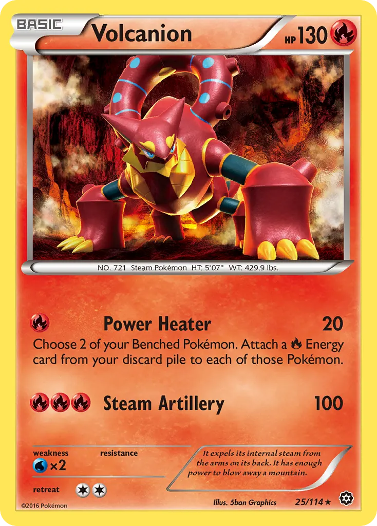 Volcanion — Steam Siege 25 Pokémon card