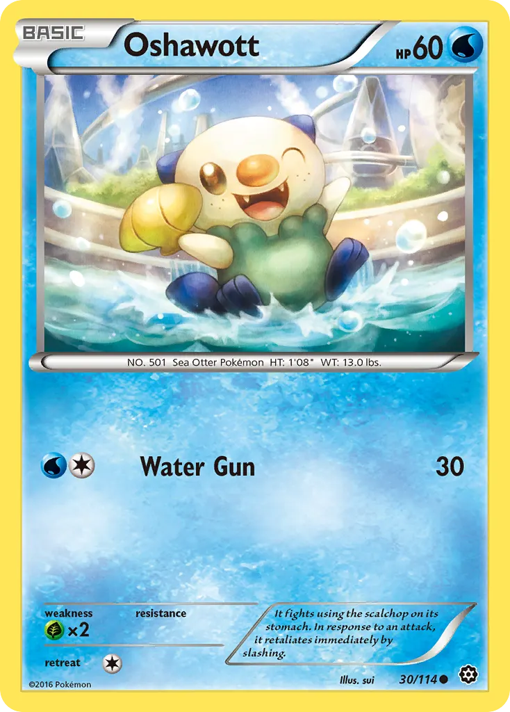 Oshawott — Steam Siege 30 Pokémon card