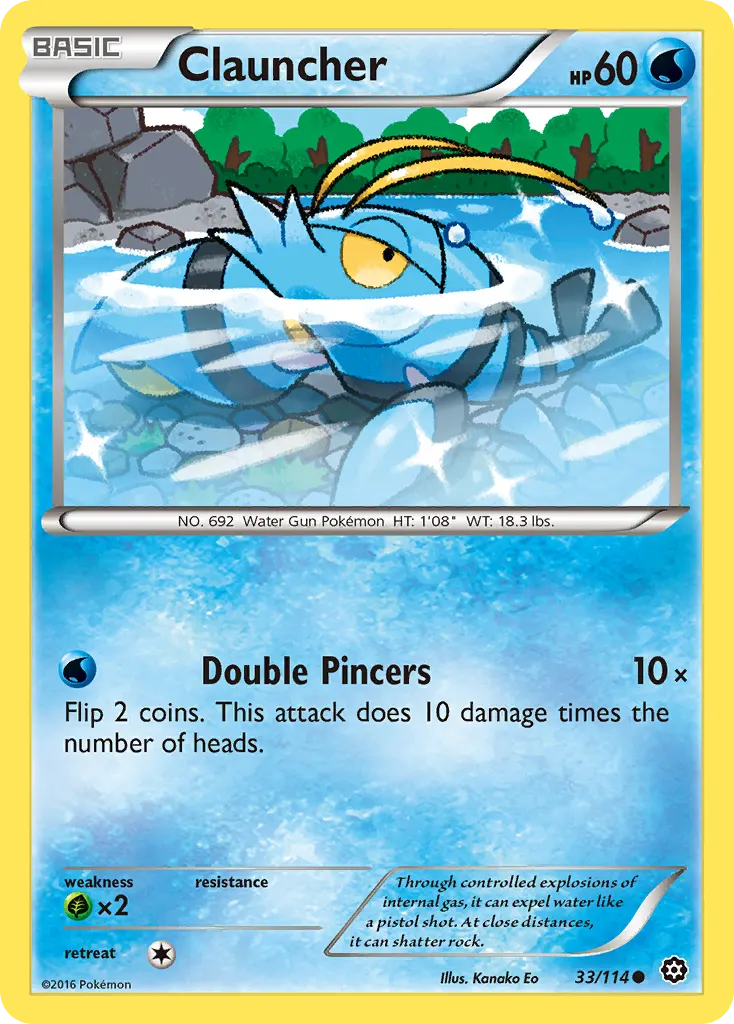 Clauncher — Steam Siege 33 Pokémon card