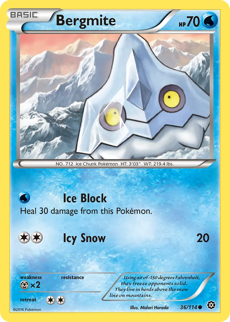 Bergmite — Steam Siege 36 Pokémon card