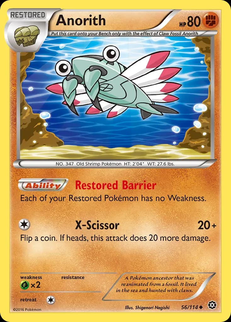 Anorith — Steam Siege 56 Pokémon card
