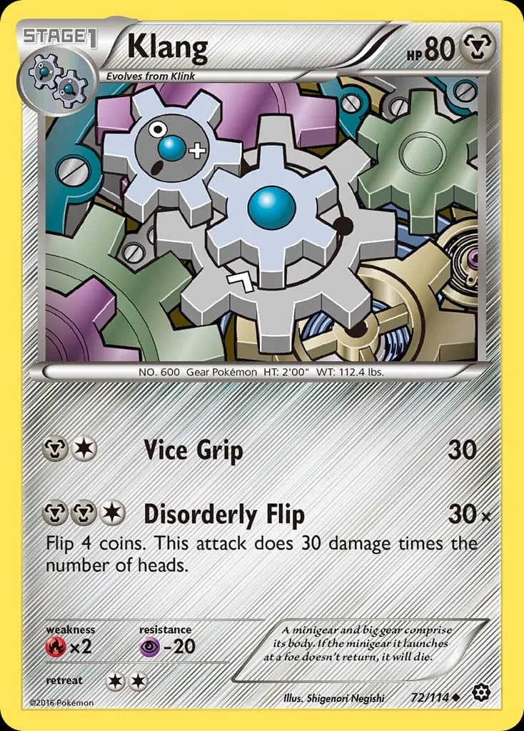 Klang — Steam Siege 72 Pokémon card