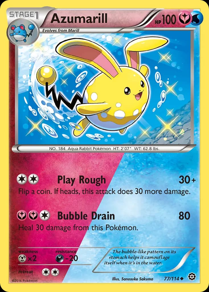 Azumarill — Steam Siege 77 Pokémon card