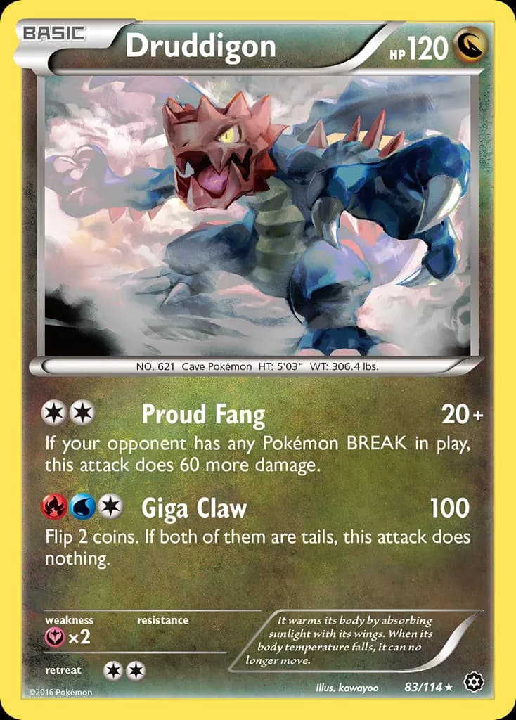 Druddigon — Steam Siege 83 Pokémon card