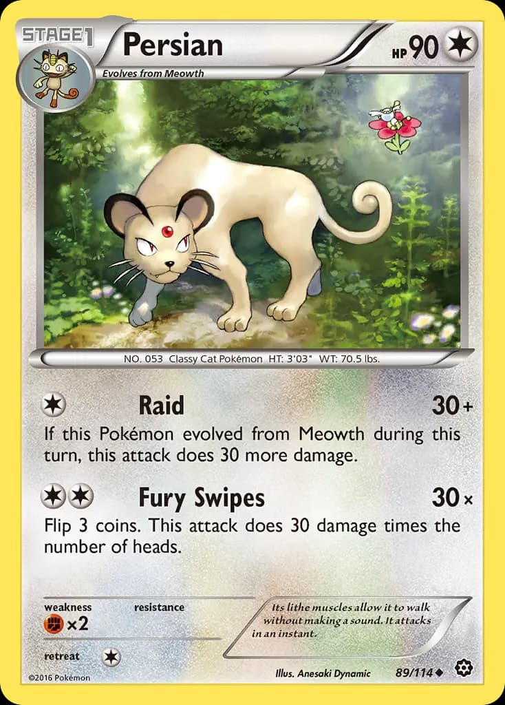 Persian — Steam Siege 89 Pokémon card
