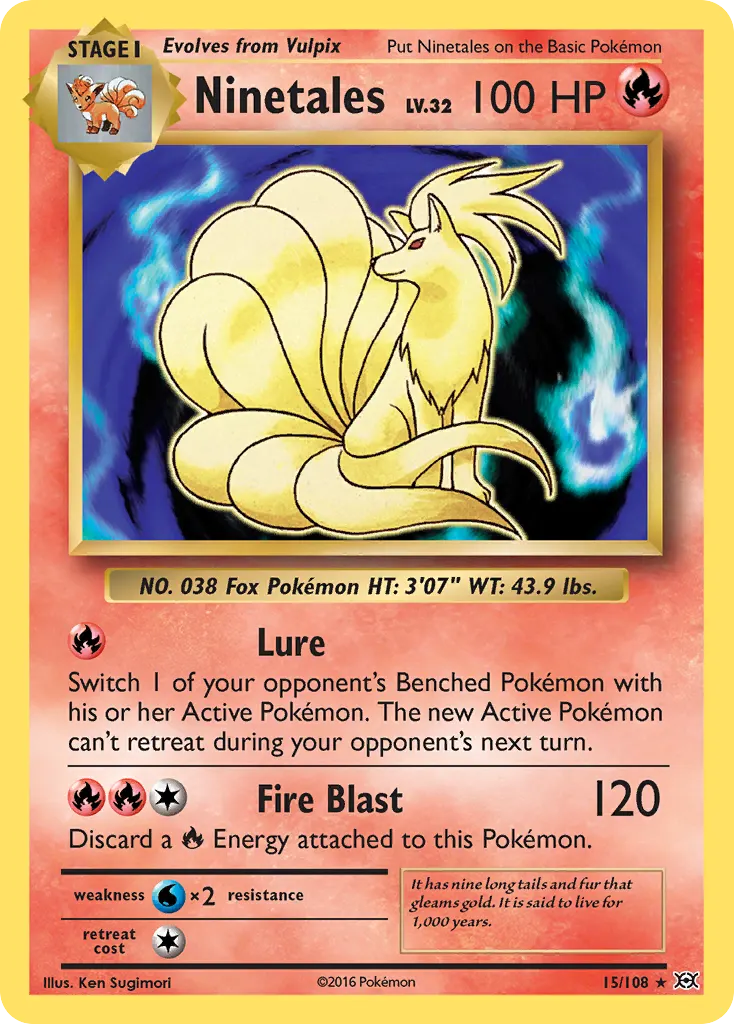 Ninetales — Evolutions 15 Pokémon card